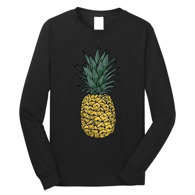 Vintage Pineapple, Cute fruit Food Clothing, Pajama Long Sleeve Shirt