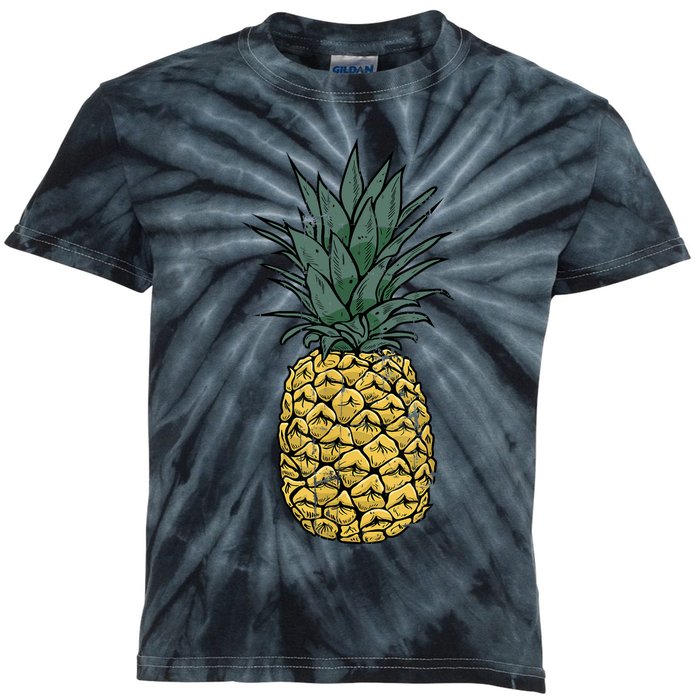 Vintage Pineapple, Cute fruit Food Clothing, Pajama Kids Tie-Dye T-Shirt