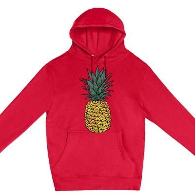 Vintage Pineapple, Cute fruit Food Clothing, Pajama Premium Pullover Hoodie