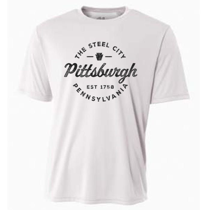 Vintage Pittsburgh Circle Logo Retro Throwback Souvenir Cooling Performance Crew T-Shirt