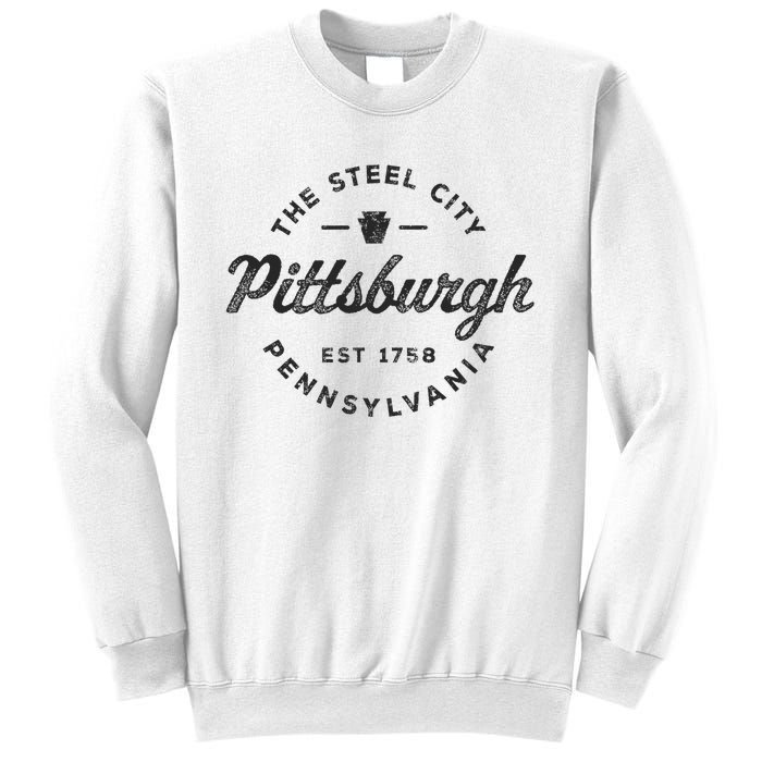 Vintage Pittsburgh Circle Logo Retro Throwback Souvenir Sweatshirt