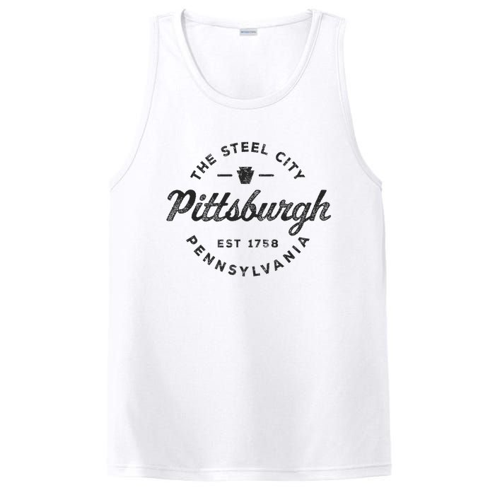 Vintage Pittsburgh Circle Logo Retro Throwback Souvenir PosiCharge Competitor Tank