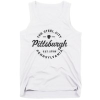 Vintage Pittsburgh Circle Logo Retro Throwback Souvenir Tank Top