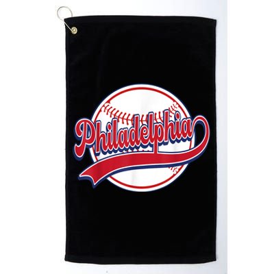 Vintage Philadelphia Cityscape Baseball Lover Player Fans Platinum Collection Golf Towel