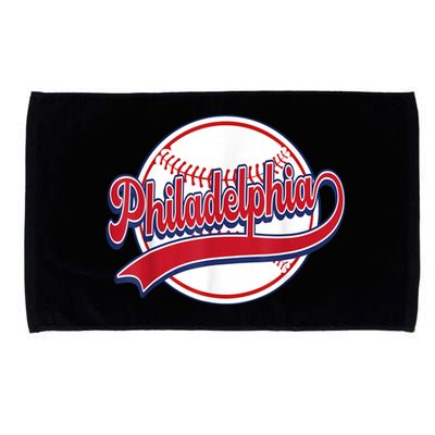 Vintage Philadelphia Cityscape Baseball Lover Player Fans Microfiber Hand Towel