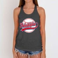 Vintage Philadelphia Cityscape Baseball Lover Player Fans Women's Knotted Racerback Tank