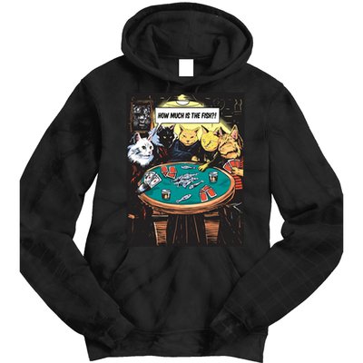 Vintage Poker Cats Tie Dye Hoodie