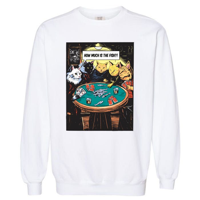 Vintage Poker Cats Garment-Dyed Sweatshirt