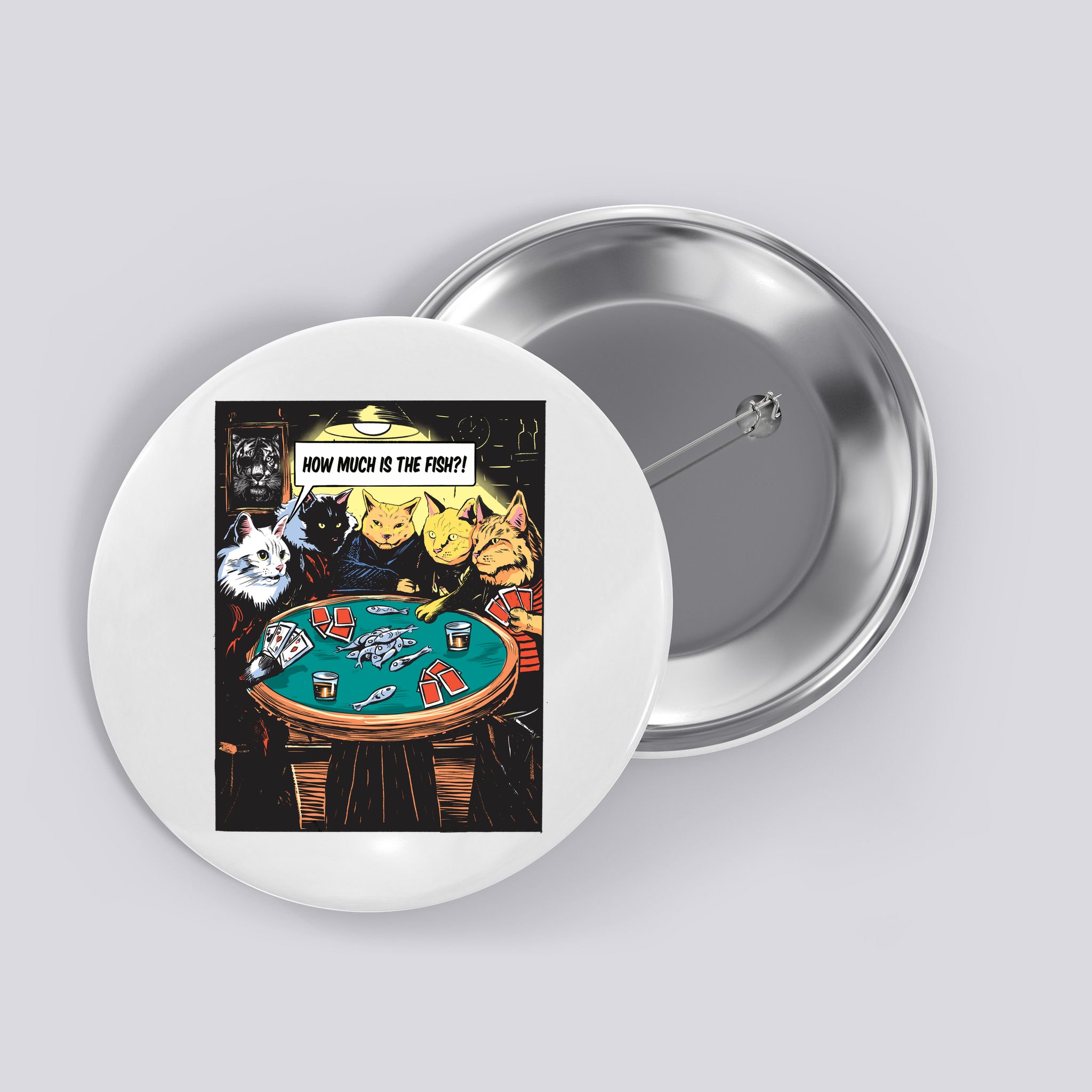 Vintage Poker Cats Button