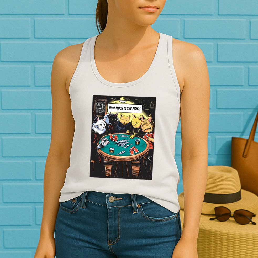 Vintage Poker Cats Womens Tank Top