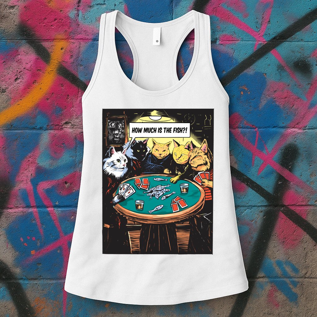 Vintage Poker Cats Womens Tank Top