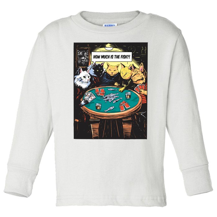 Vintage Poker Cats Toddler Long Sleeve Shirt