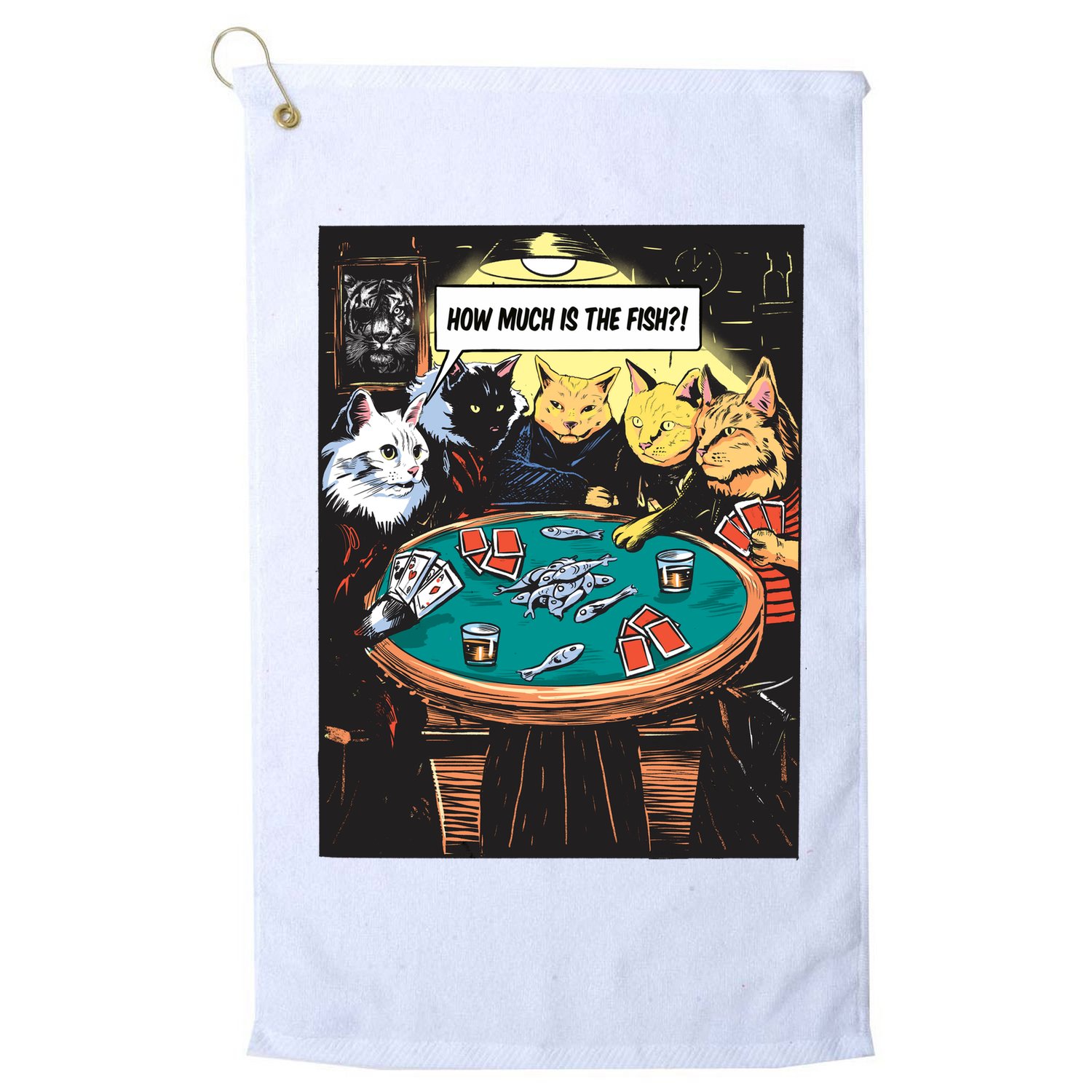 Vintage Poker Cats Golf Towel