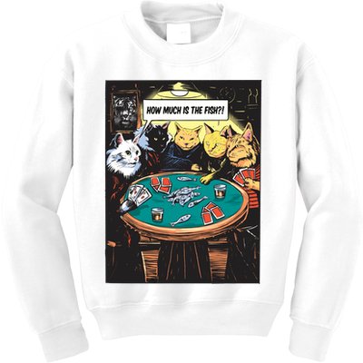 Vintage Poker Cats Kids Sweatshirt