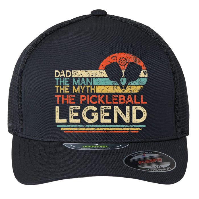 Vintage Pickleball Dad The Man The Myth The Legend Flexfit Unipanel Trucker Cap