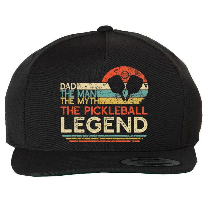 Vintage Pickleball Dad The Man The Myth The Legend Wool Snapback Cap