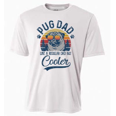 Vintage Pug Dad Like A Regular Dad But Cooler Funny Cooling Performance Crew T-Shirt