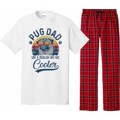 Vintage Pug Dad Like A Regular Dad But Cooler Funny Pajama Set