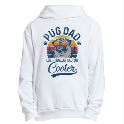 Vintage Pug Dad Like A Regular Dad But Cooler Funny Urban Pullover Hoodie