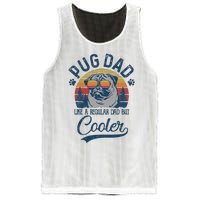 Vintage Pug Dad Like A Regular Dad But Cooler Funny Mesh Reversible Basketball Jersey Tank