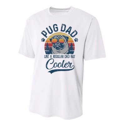 Vintage Pug Dad Like A Regular Dad But Cooler Funny Performance Sprint T-Shirt