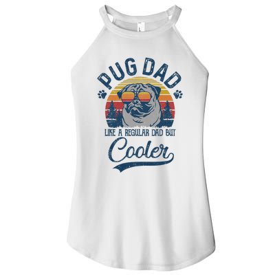 Vintage Pug Dad Like A Regular Dad But Cooler Funny Women’s Perfect Tri Rocker Tank