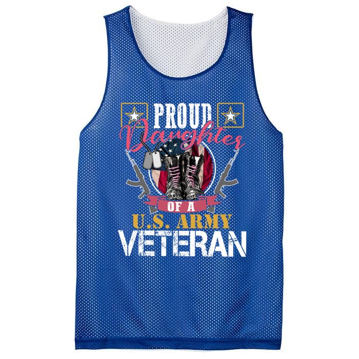 Vintage Proud Daughter Of A U S Army Veteran Gift Mom Dad Gift Mesh Reversible Basketball Jersey Tank