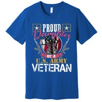 Vintage Proud Daughter Of A U S Army Veteran Gift Mom Dad Gift Premium T-Shirt