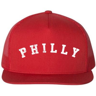 Vintage Philadelphia Distressed Flat Bill Trucker Hat