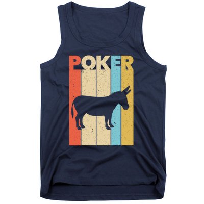 Vintage Poker Donkey Funny Poker Player Texas Holdem Tank Top