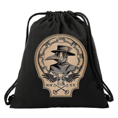 Vintage Plague Doctor Drawstring Bag