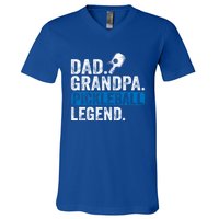 Vintage Pickleball Dad Grandpa Pickleball Legend Fathers Day Gift V-Neck T-Shirt