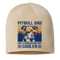 Vintage Pitbull Dad Like A Regular Dad But Cooler Funny Gift Sustainable Beanie