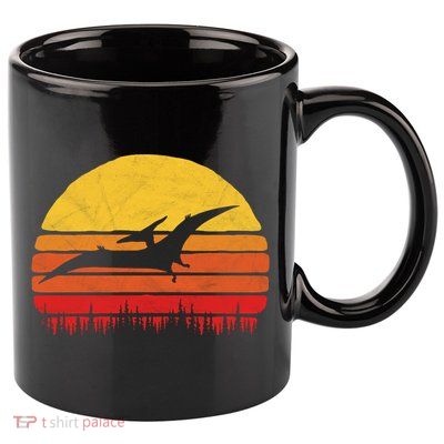 Vintage Pterodactyl Dinosaur Giftgift Retro Sun 11oz C Handle Ceramic Mug