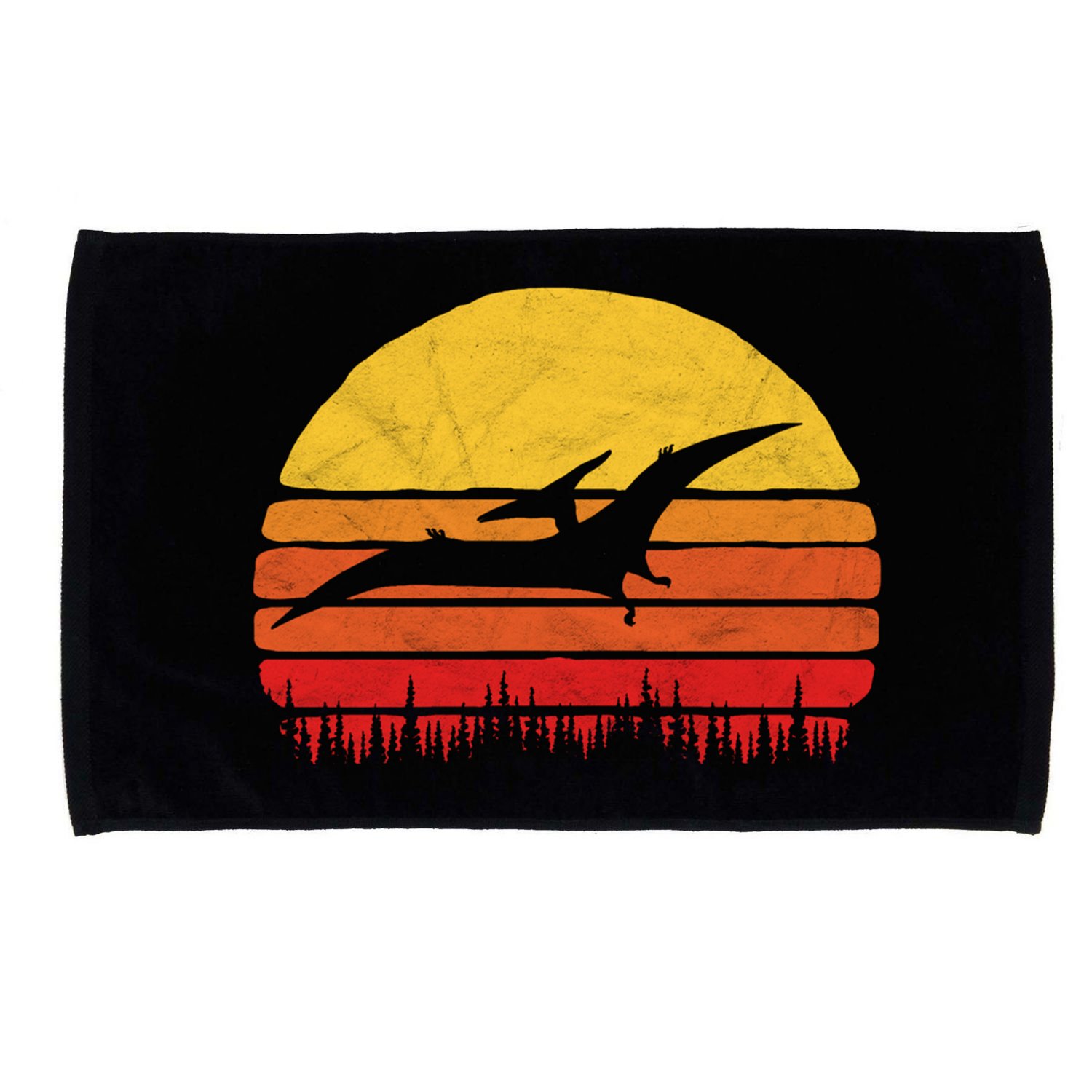 Vintage Pterodactyl Dinosaur Giftgift Retro Sun Microfiber Hand Towel