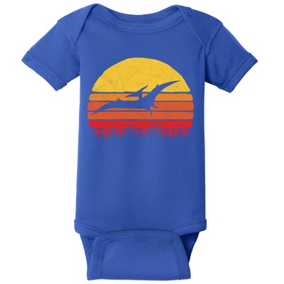 Vintage Pterodactyl Dinosaur Giftgift Retro Sun Baby Bodysuit