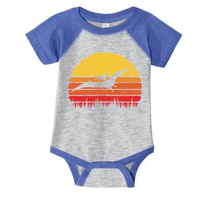 Vintage Pterodactyl Dinosaur Giftgift Retro Sun Infant Baby Jersey Bodysuit