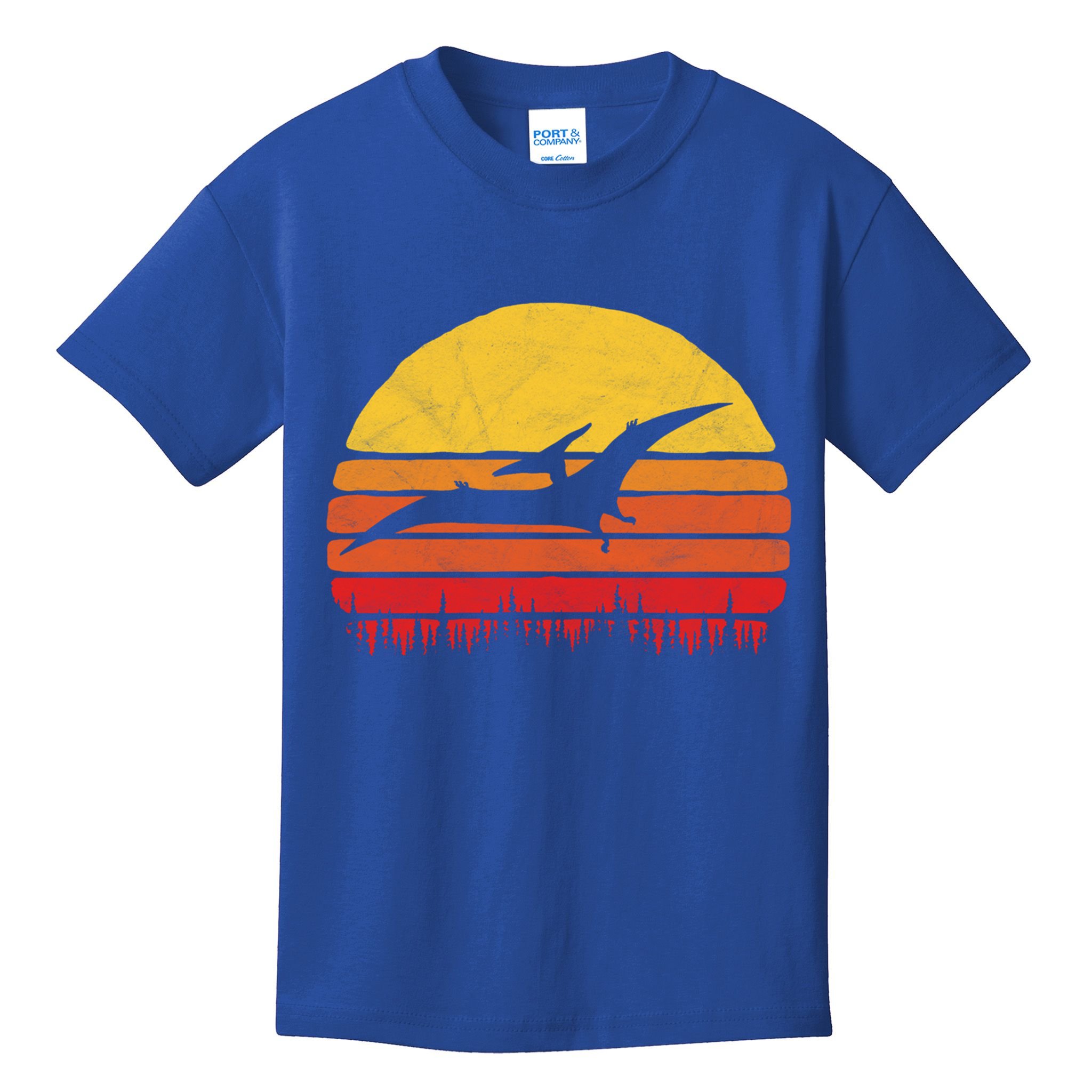 Vintage Pterodactyl Dinosaur Giftgift Retro Sun Kids T-Shirt