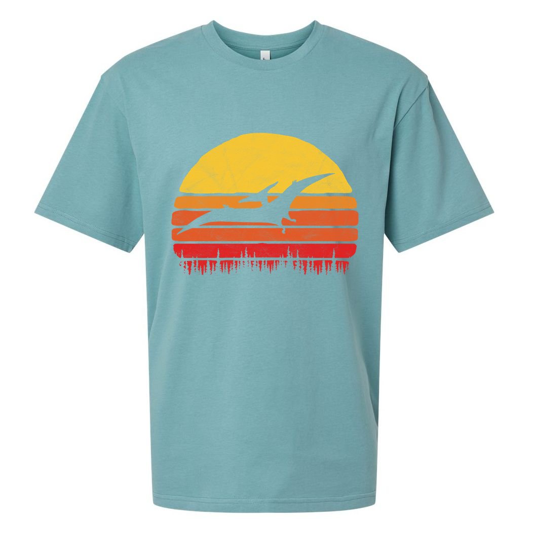 Vintage Pterodactyl Dinosaur Giftgift Retro Sun Sueded Cloud Jersey T-Shirt