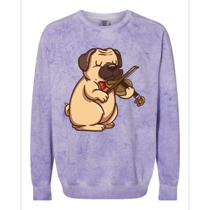 Violinist Pug Dog Violin Viola Player Music Lover Gift Girl Colorblast Crewneck Sweatshirt