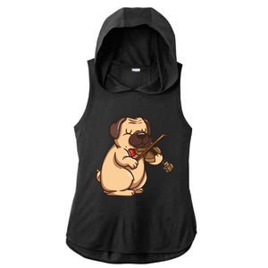 Violinist Pug Dog Violin Viola Player Music Lover Gift Girl Ladies PosiCharge Tri-Blend Wicking Draft Hoodie Tank