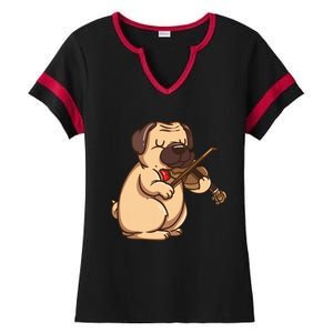 Violinist Pug Dog Violin Viola Player Music Lover Gift Girl Ladies Halftime Notch Neck Tee