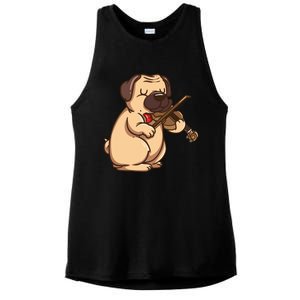 Violinist Pug Dog Violin Viola Player Music Lover Gift Girl Ladies PosiCharge Tri-Blend Wicking Tank