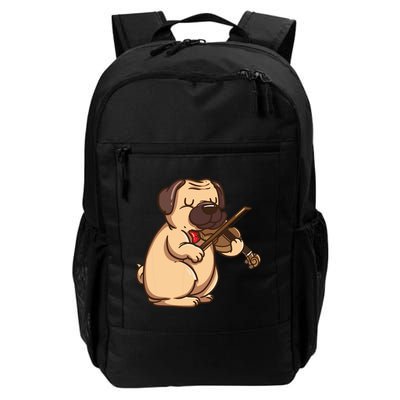 Violinist Pug Dog Violin Viola Player Music Lover Gift Girl Daily Commute Backpack