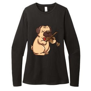 Violinist Pug Dog Violin Viola Player Music Lover Gift Girl Womens CVC Long Sleeve Shirt