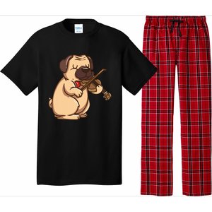 Violinist Pug Dog Violin Viola Player Music Lover Gift Girl Pajama Set