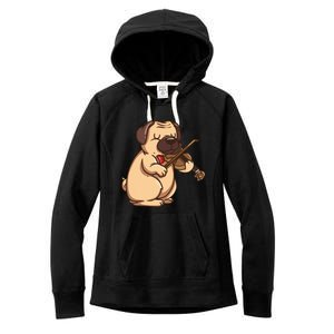 Violinist Pug Dog Violin Viola Player Music Lover Gift Girl Women's Fleece Hoodie