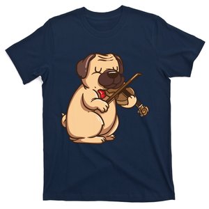 Violinist Pug Dog Violin Viola Player Music Lover Gift Girl T-Shirt