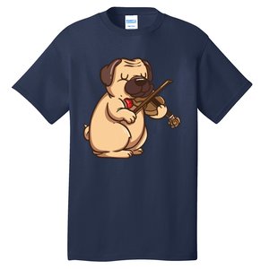 Violinist Pug Dog Violin Viola Player Music Lover Gift Girl Tall T-Shirt