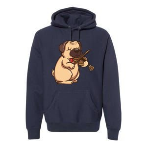 Violinist Pug Dog Violin Viola Player Music Lover Gift Girl Premium Hoodie